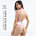 Sexy Pink Lace High Hip Fantastic Bodysuit